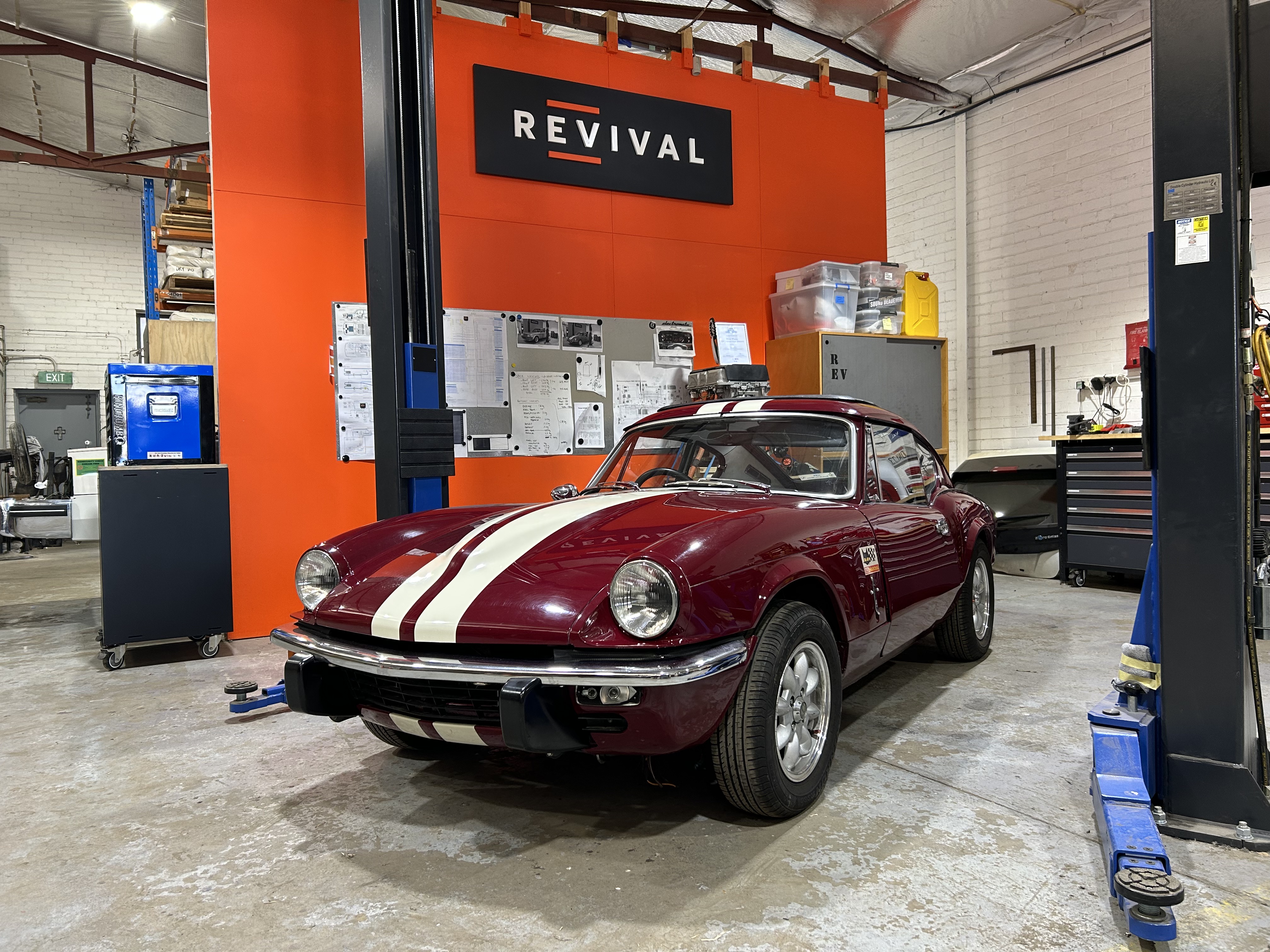 Triumph GT6 EV conversion in progress — Revival Electric Vehicles
