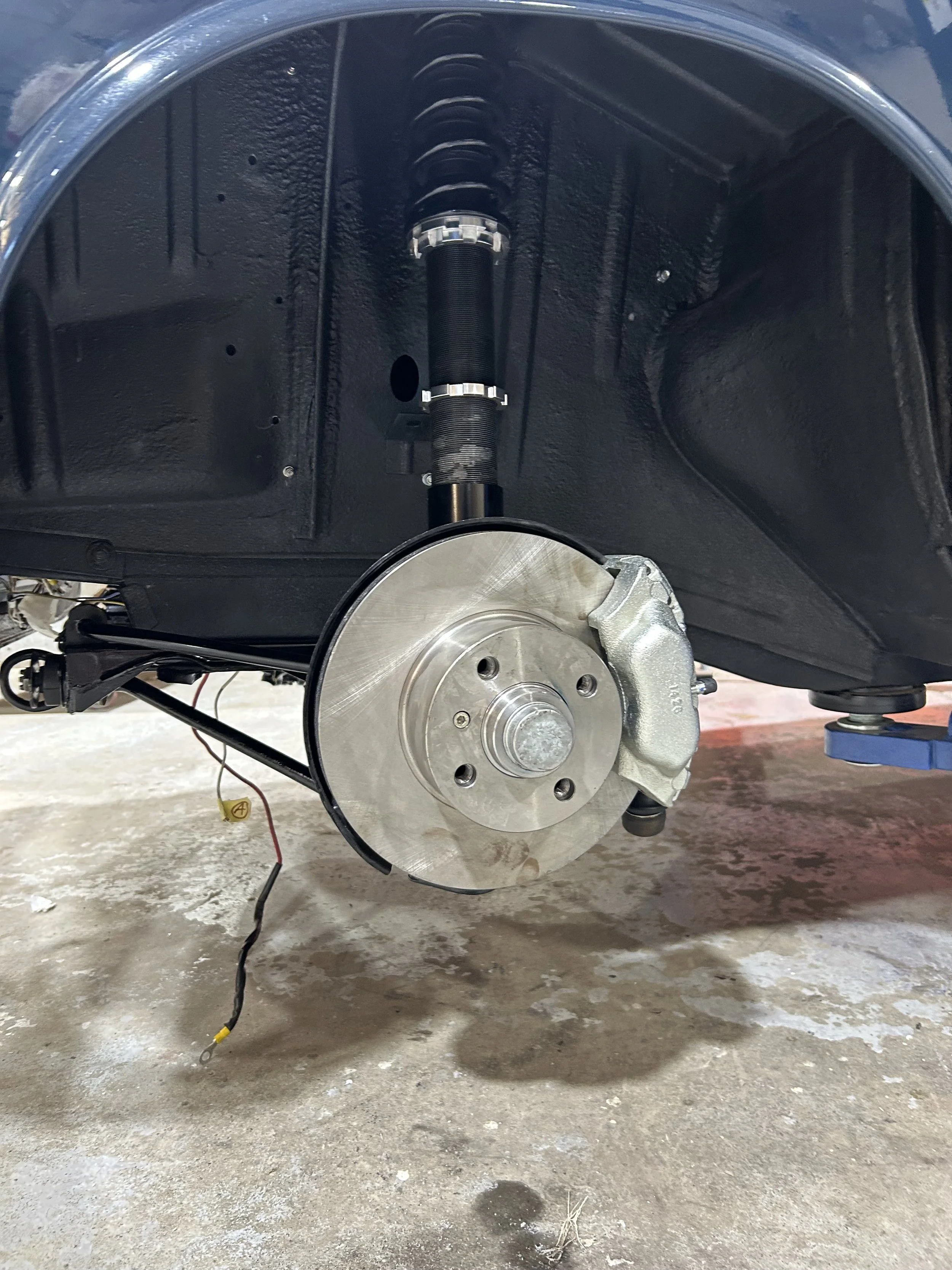 New brakes fitted during the BMW 2002 EV conversion