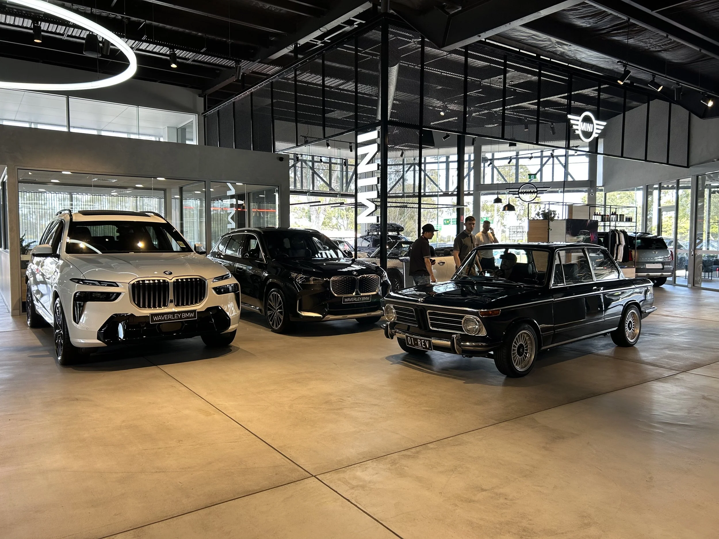 1972 electric BMW 2002 on display at BMW Melbourne showroom